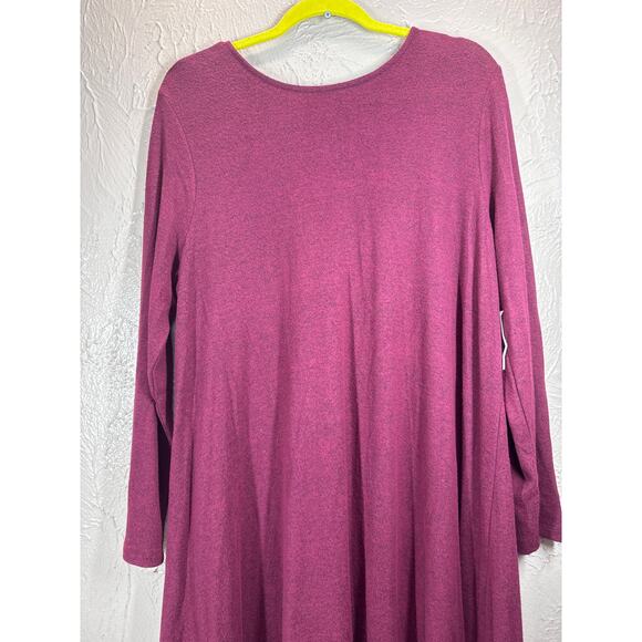 Old Navy Women's Sweater Dress Long Sleeve A-Line Burgundy Purple Size XL NWT - Picture 3 of 5